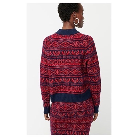J. Crew Cheerful Mock Neck Fair Isle Sweater BNWT - Picture 4 of 4